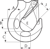 drawing of hoist lifting hook
