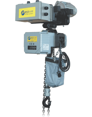triphasic chain hoist with electric trolley