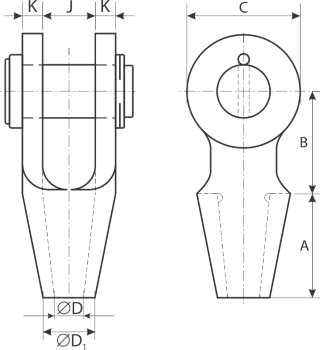 drawing of wire rope socket