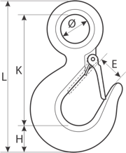 drawing of a eye hook with latch