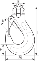 drawing of clevis hook with latch