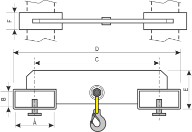 drawing of a Forklift Blades Hooks
